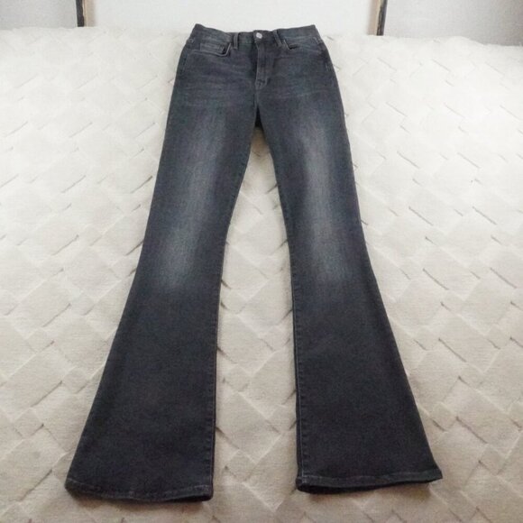 7 For All Mankind Ultra High Rise Skinny Boot cut Jean Womens 29 Black Denim - Picture 1 of 11